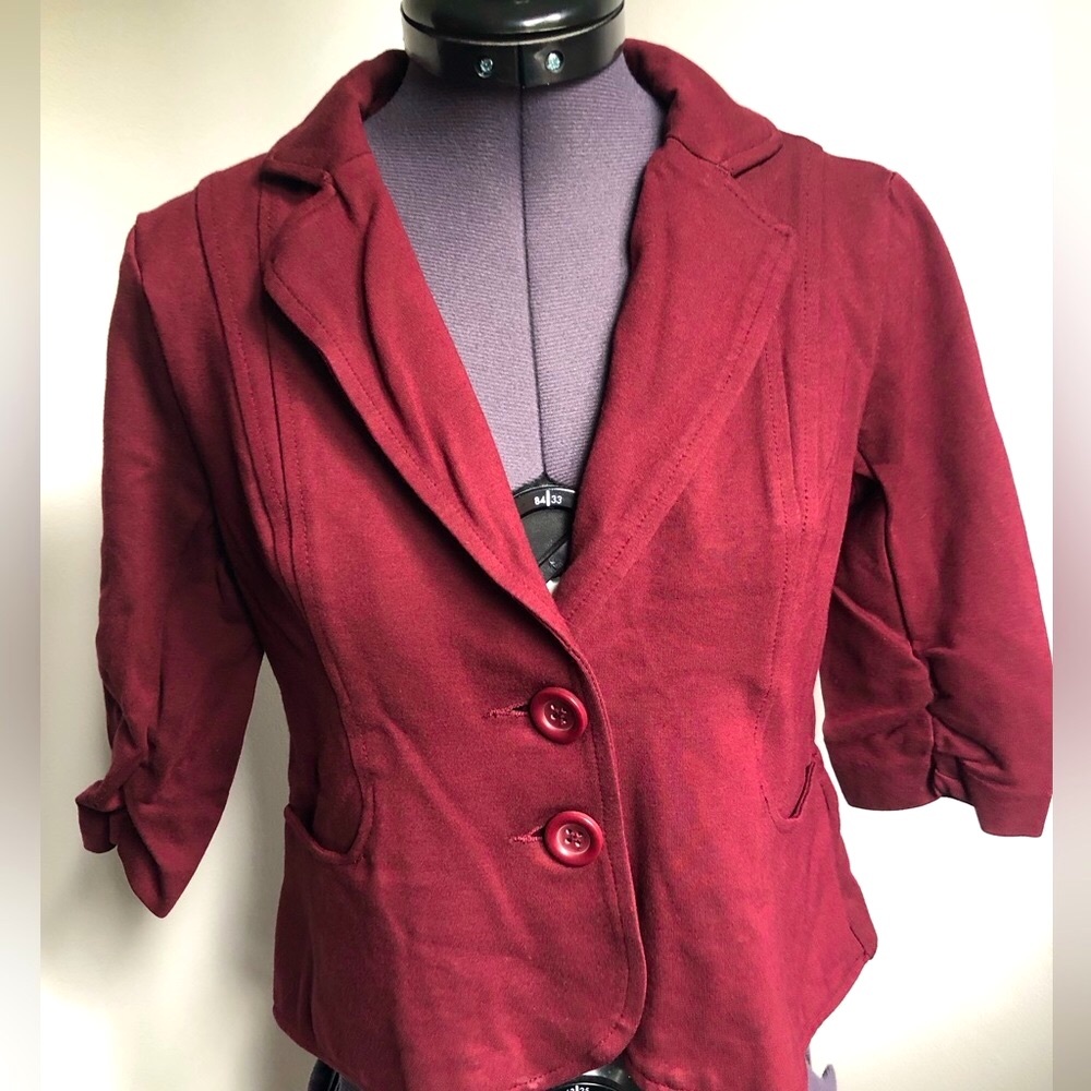 REITMANS | PETITES | Short,3/4 Sleeves, Burgundy, Blazer | 2P